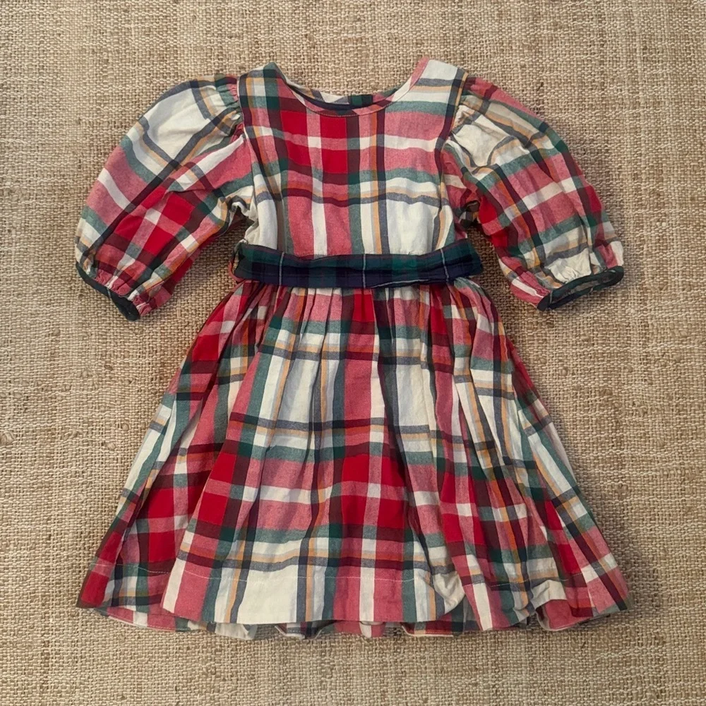 Pink Chicken Ruby Holiday Tartan Dress 4T Red Green Plaid